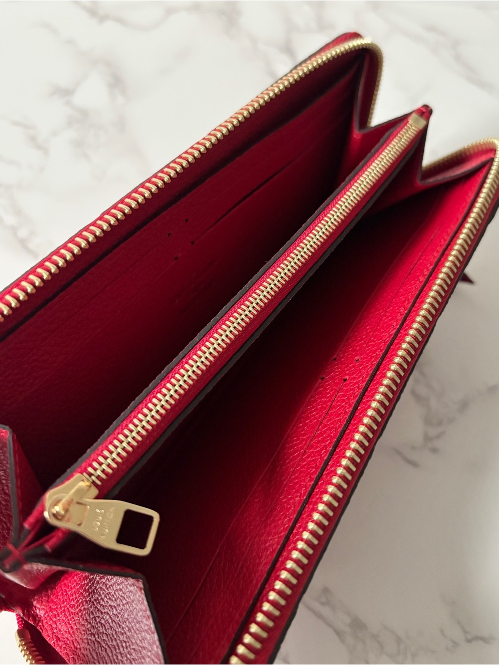 RARE Louis Vuitton Clemence Wallet Empreinte Leather Red - Picture 9 of 14